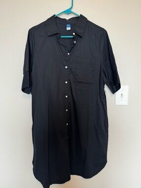Old Navy Black Short-Sleeve Button-Down Dress NWT Size Medium